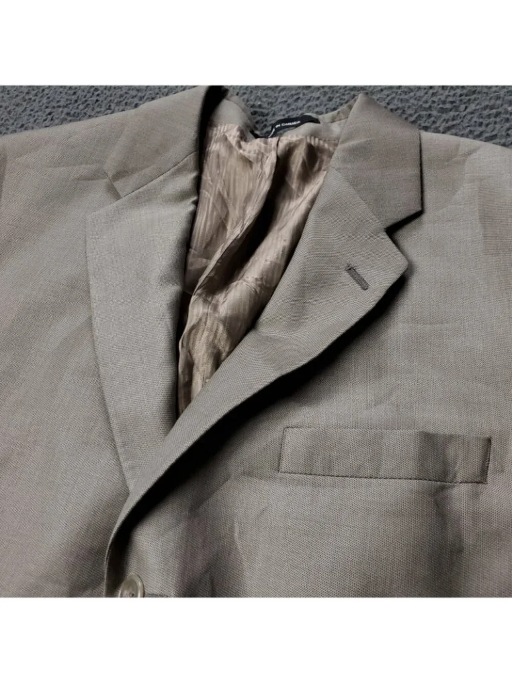 Calvin Klein Wool Blazer Mens 42L Suit Jacket  Beige  Tan Woolmark